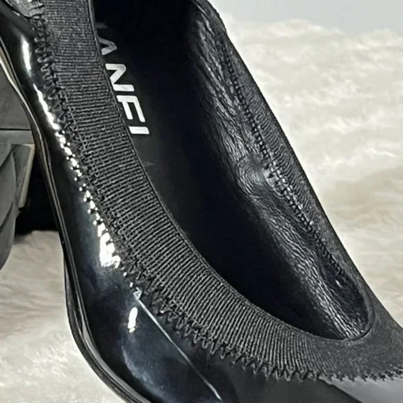 CHANEL Black Patent Leather CC Scrunch Block Heel Pumps EU Size 36, US Size 6 - Picture 9 of 15
